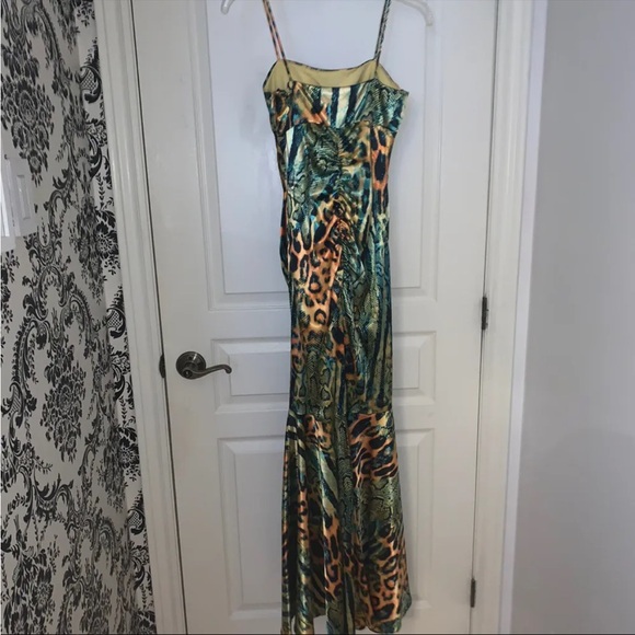 Mermaid style cheetah print multicolour gown - Picture 2 of 4